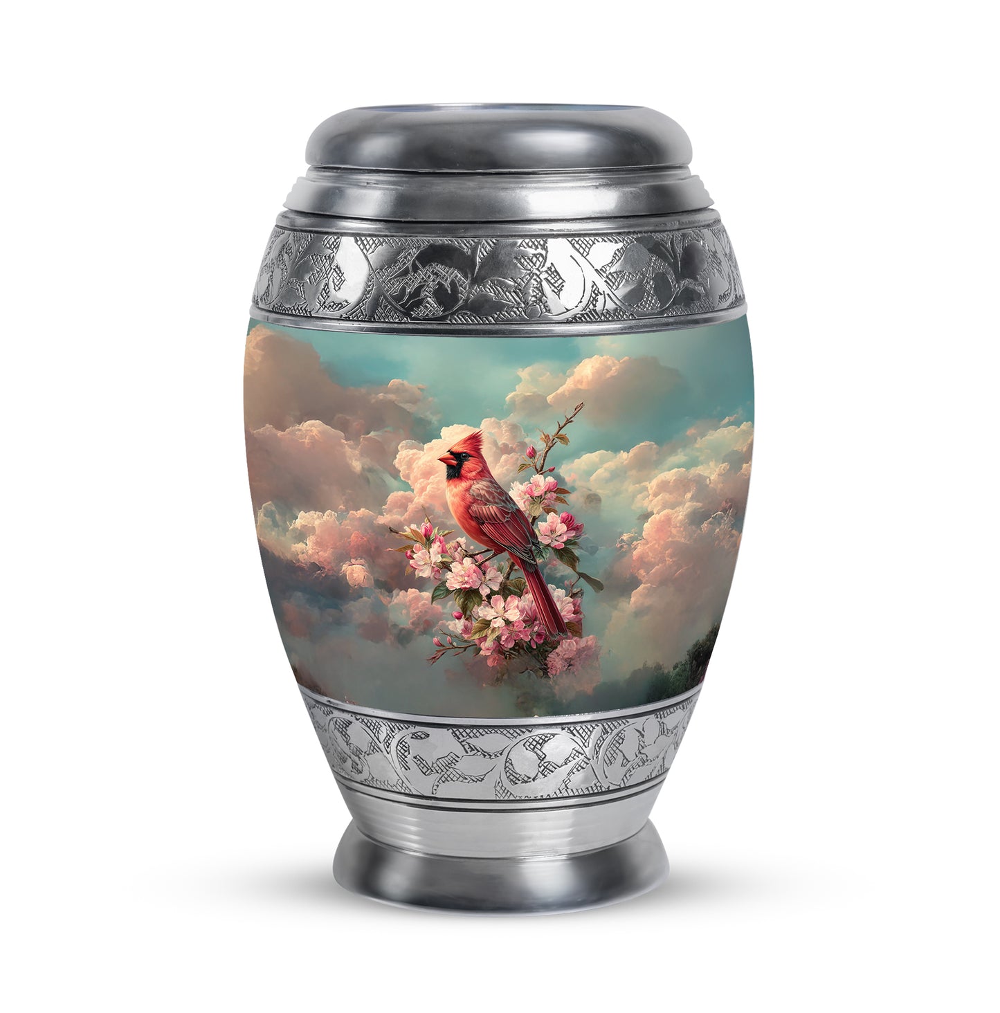 Sublime Cardinal Cremation Urns for Human Ashes - Teal 10-inch - Yatskia