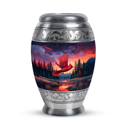Personalized Blue Cardinal Cremation Urns for Ashes - Peaceful 10-inch - Yatskia