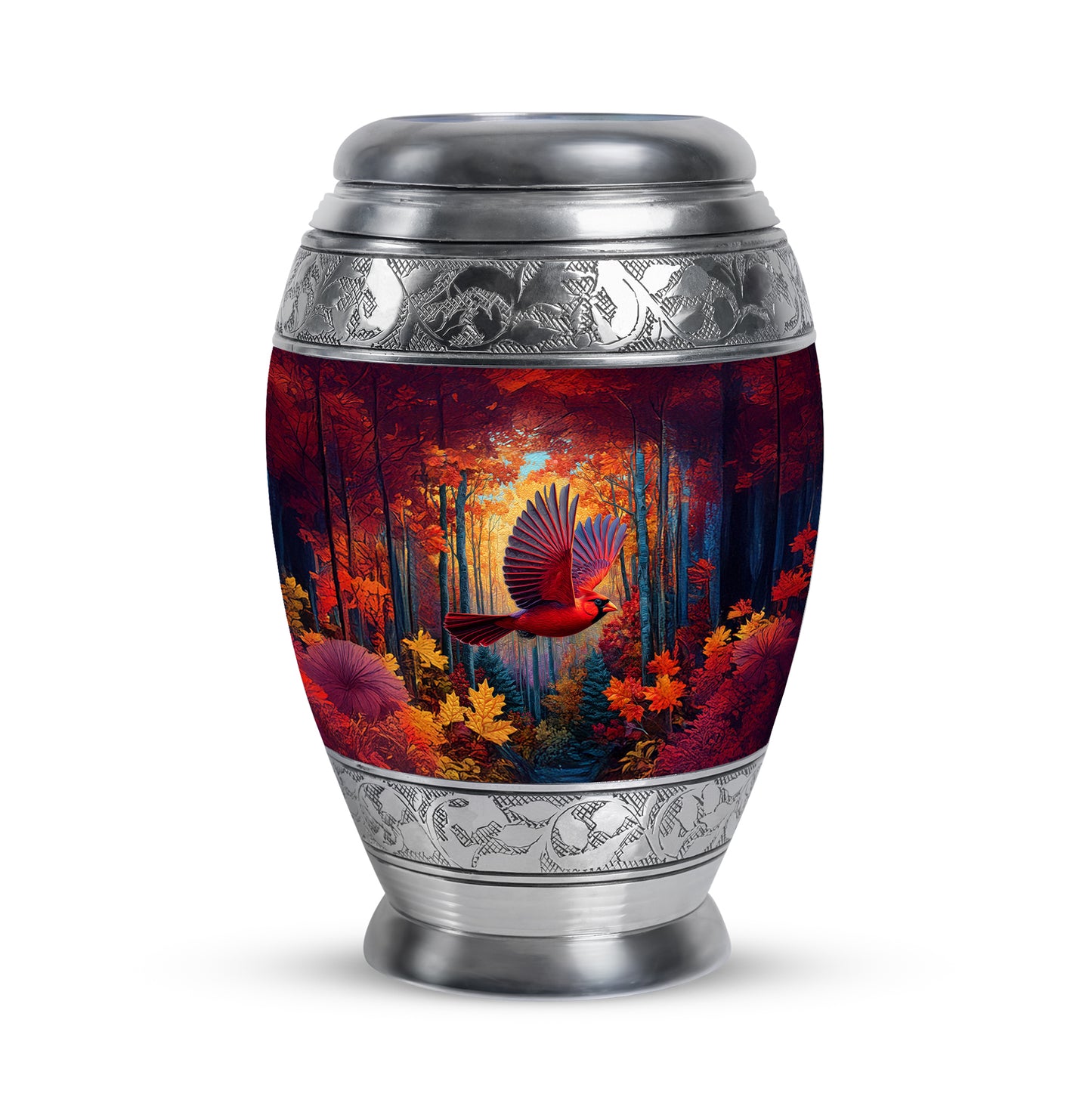 Red Cardinal Beacon Cremation Urns for Human Ashes - 10-inch, 200 cu in - Yatskia