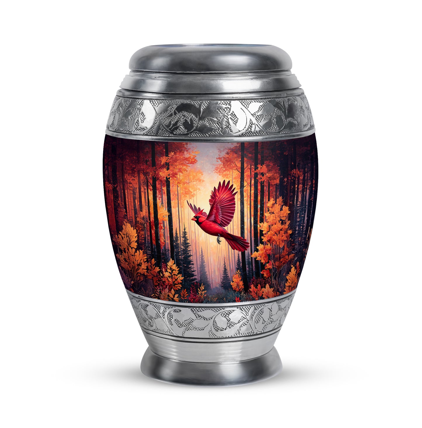 Personalized Cardinal Cremation Urns - Wondrous Red 10-inch, 200 cu in - Yatskia