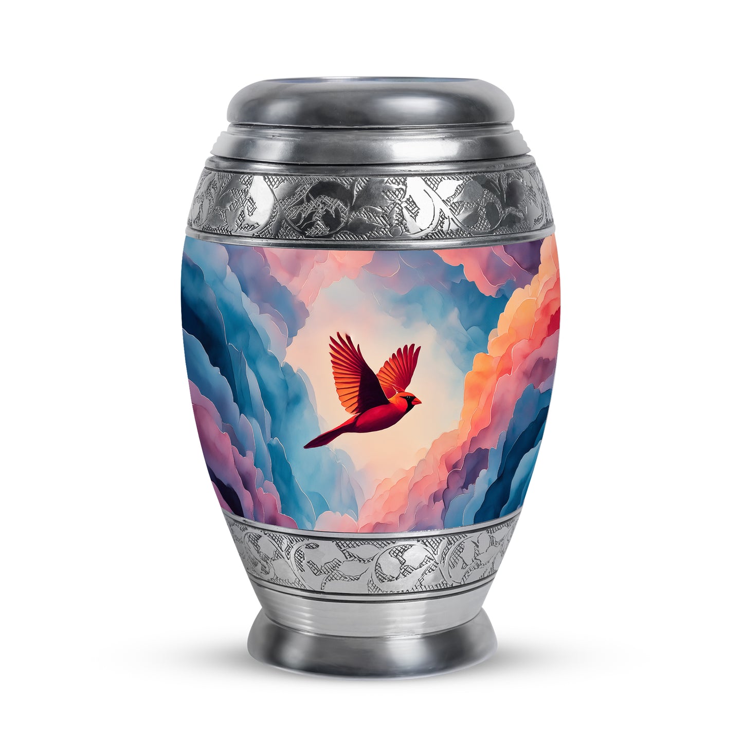 Blue Cardinal Cremation Urns - Enduring Farewell 10-inch, 200 cu in - Yatskia