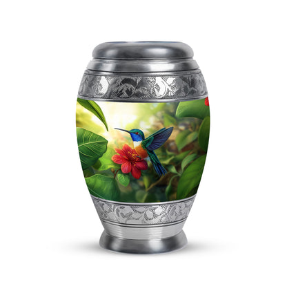 Personalized Hummingbird Cremation Urns - Tranquil Yellow 10-inch, 200 cu in - Yatskia