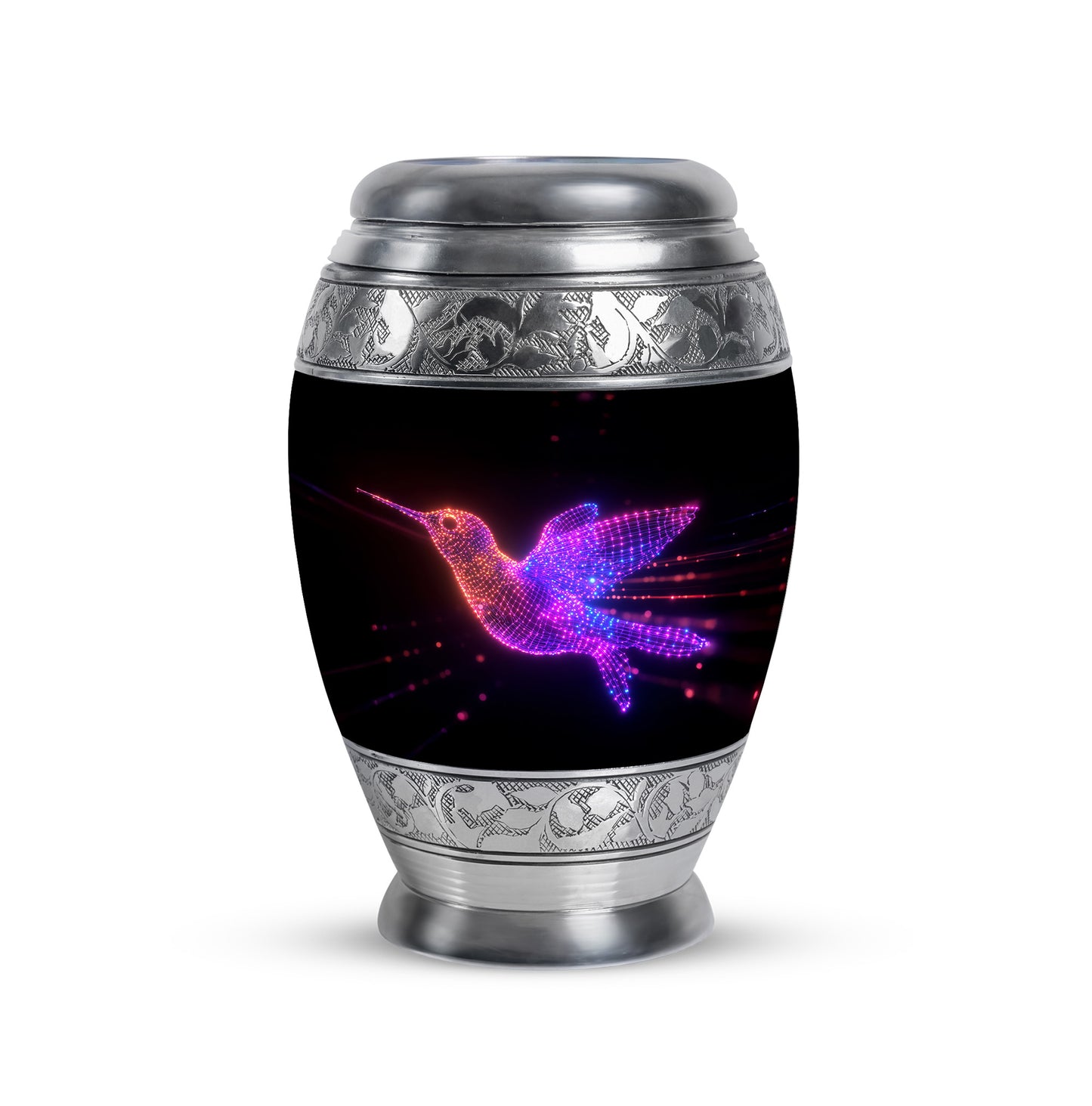 Black Serene Hummingbird Memorial Urn for Ashes - 10-inch, 200 cu in - Yatskia