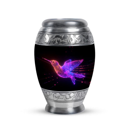 Black Serene Hummingbird Memorial Urn for Ashes - 10-inch, 200 cu in - Yatskia