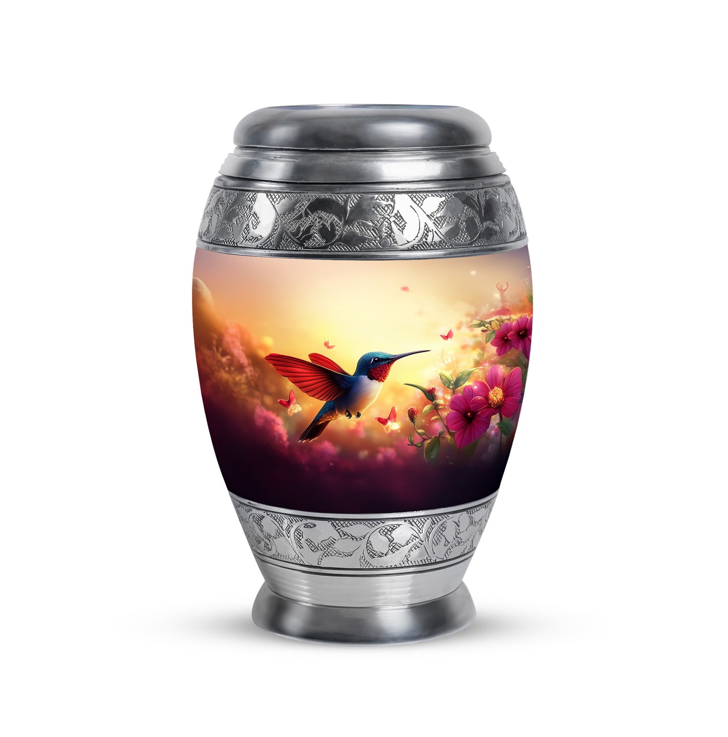 Lustrous Hummingbird Cremation Urns for Human Ashes - Gold 10-inch - Yatskia