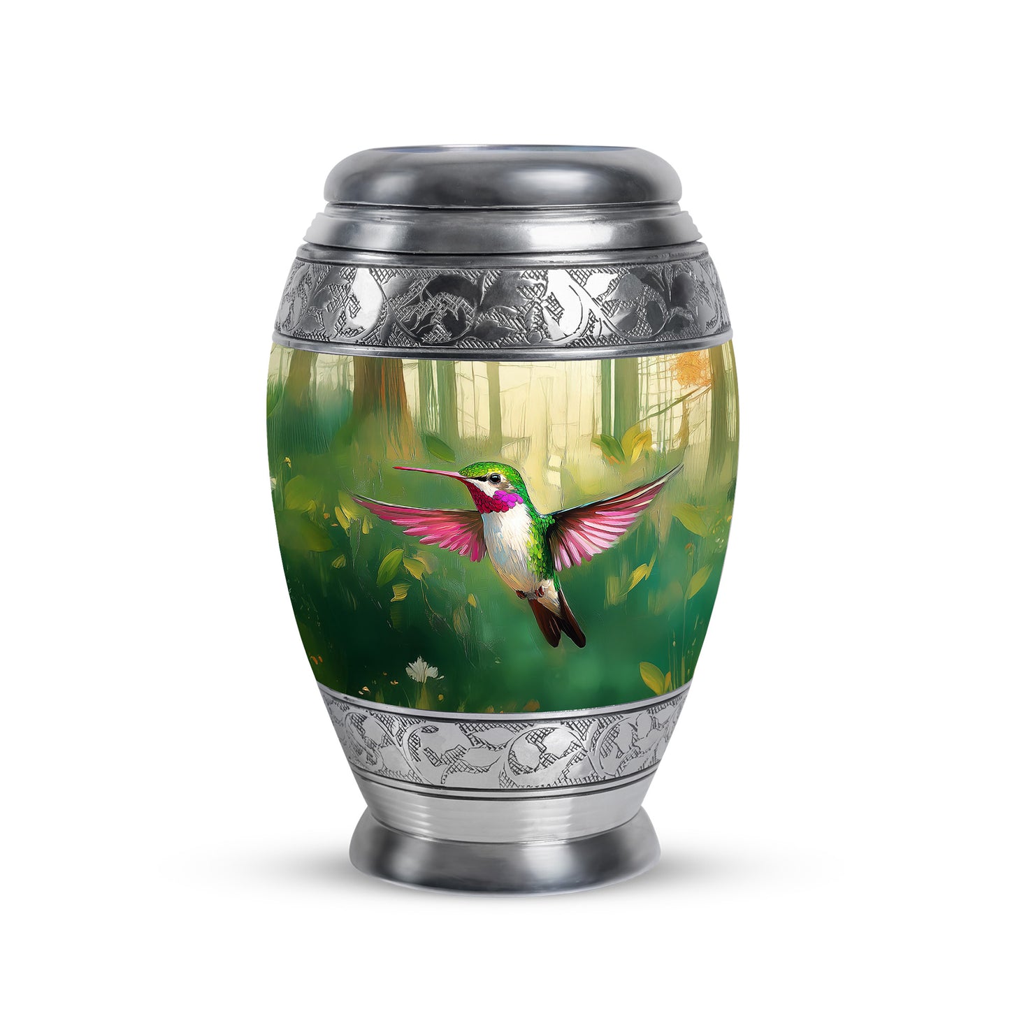 Hallowed Hummingbird Cremation Urns for Human Ashes - Green 10-inch - Yatskia