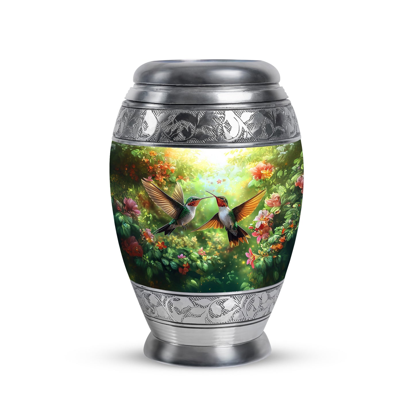Personalized Hummingbird Cremation Urns - Soothing Yellow 10-inch, 200 cu in - Yatskia