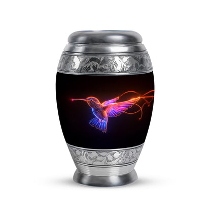 Black Resounding Hummingbird Memorial Urn for Ashes - 10-inch, 200 cu in - Yatskia
