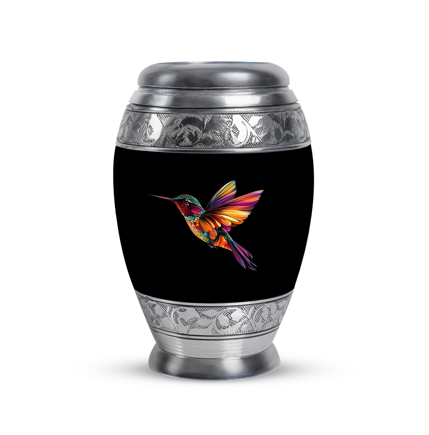Personalized Hummingbird Cremation Urns - Eminent Black 10-inch, 200 cu in - Yatskia