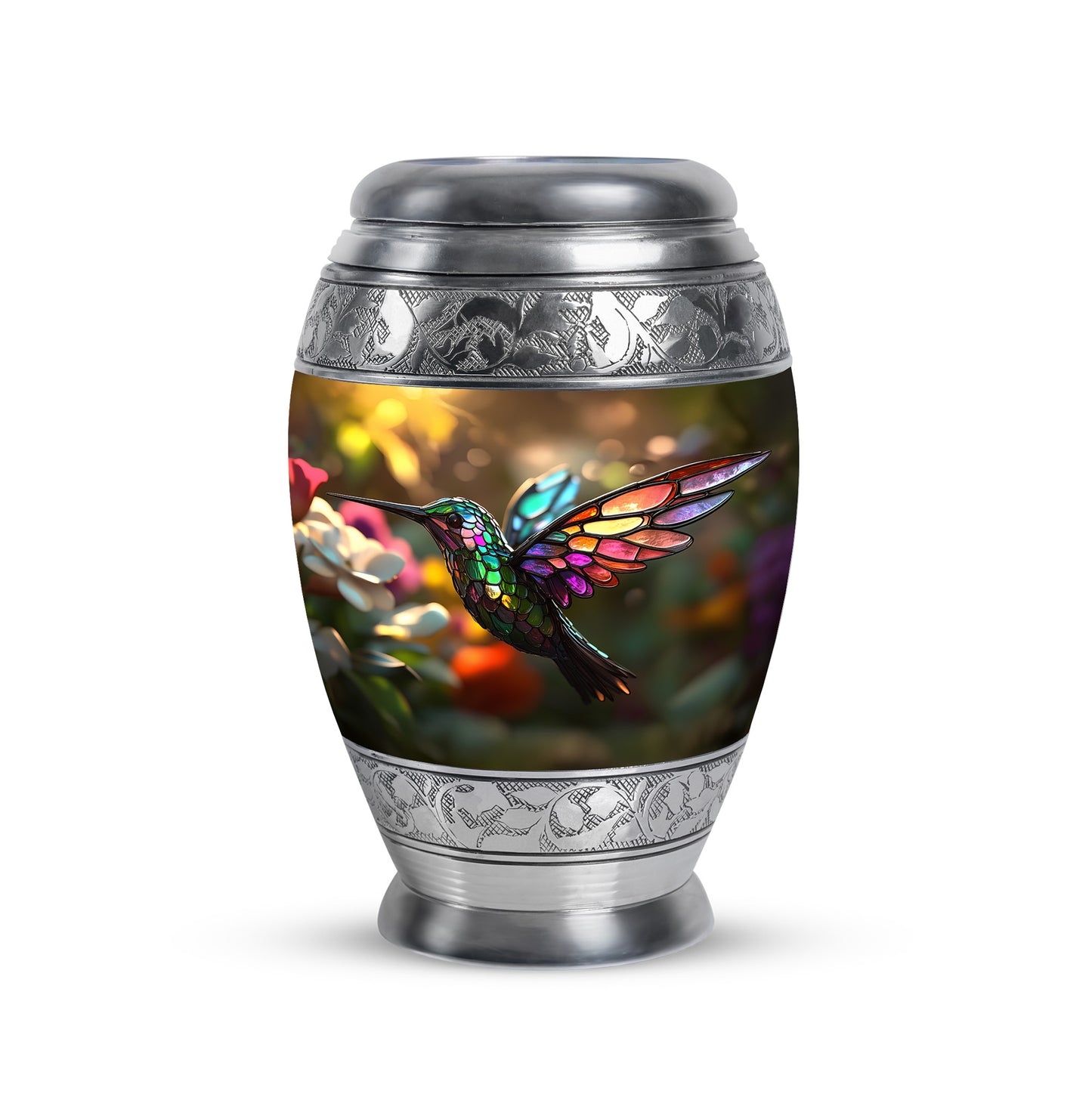 Gold Hummingbird Guardian Cremation Urns for Human Ashes - 10-inch, 200 cu in - Yatskia