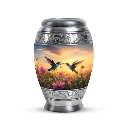 Personalized Elegant Hummingbird Cremation Urns - Blue 10-inch, 200 cu in - Yatskia