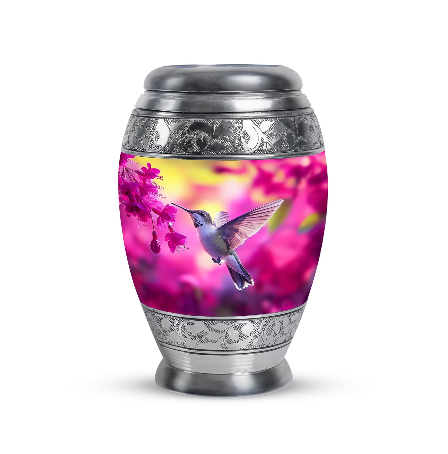 Resplendent Pink Hummingbird Cremation Urn for Ashes - 10-inch, 200 cu in - Yatskia