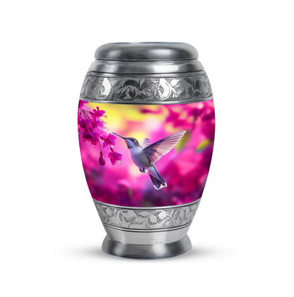 Resplendent Pink Hummingbird Cremation Urn for Ashes - 10-inch, 200 cu in - Yatskia