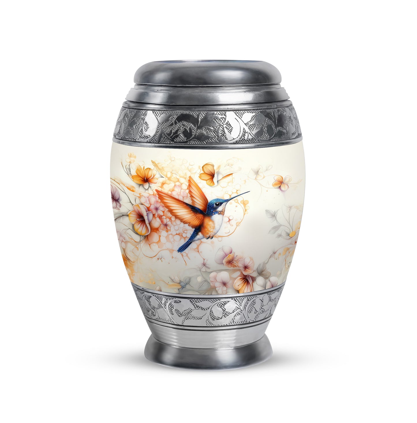 Distinguished Gray Hummingbird Cremation Urn for Ashes - 10-inch, 200 cu in - Yatskia