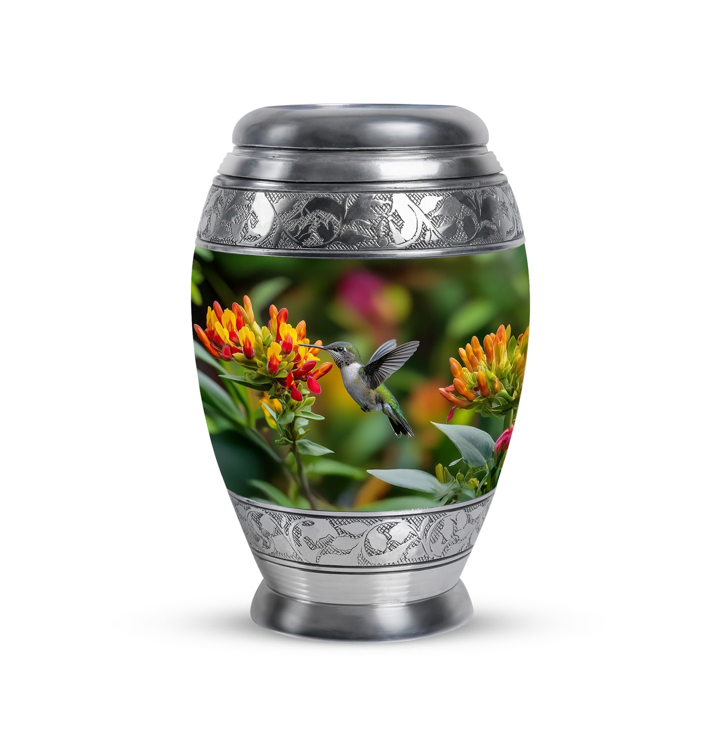 Personalized Seraphic Hummingbird Cremation Urns - Yellow 10-inch, 200 cu in - Yatskia