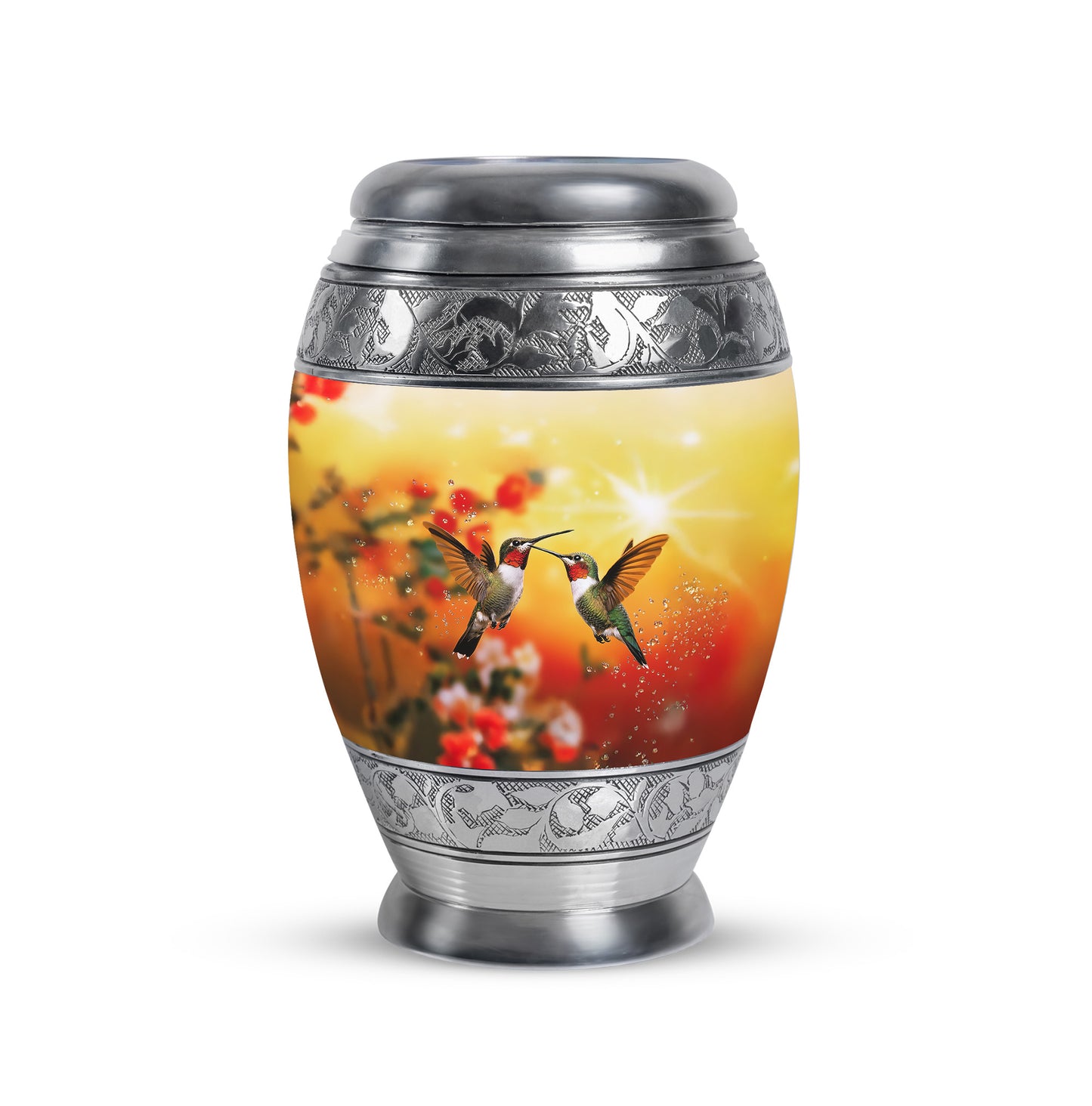Distinguished Gold Hummingbird Cremation Urn for Ashes - 10-inch, 200 cu in - Yatskia