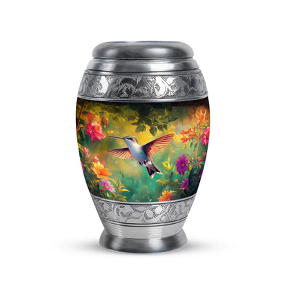Black Venerable Hummingbird Cremation Urns for Human Ashes - 10-inch, 200 cu in - Yatskia