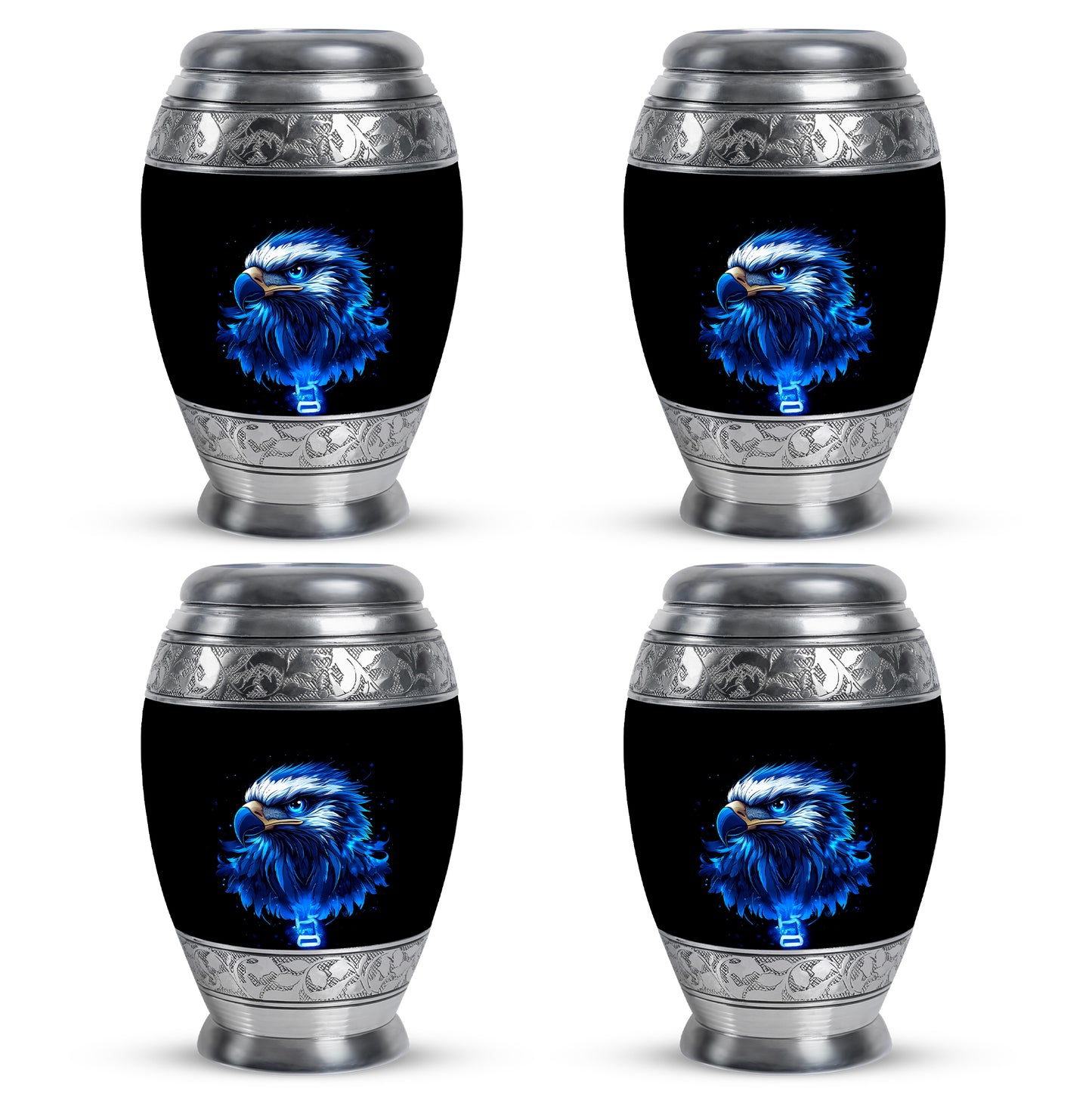 Ebony Eagle Cremation Urn urn with complimentary velvet bag - regal eagle design with crown-inspired accents - 10 inch aluminum urn for cremated remains