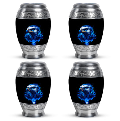 Ebony Eagle Cremation Urn urn with complimentary velvet bag - regal eagle design with crown-inspired accents - 10 inch aluminum urn for cremated remains