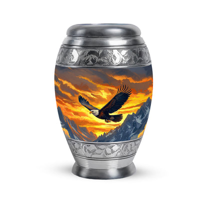 Personalized Eagle Cremation Urns - Pristine Gold 10-inch, 200 cu in - Yatskia