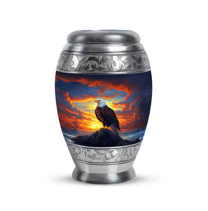 Stunning Blue Eagle Heritage Urn for Human Ashes - 10-inch, 200 cu in - Yatskia