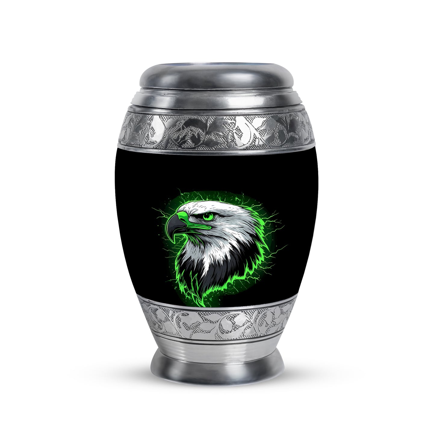 Dignified Black Eagle Cremation Urn for Ashes - 10-inch, 200 cu in - Yatskia