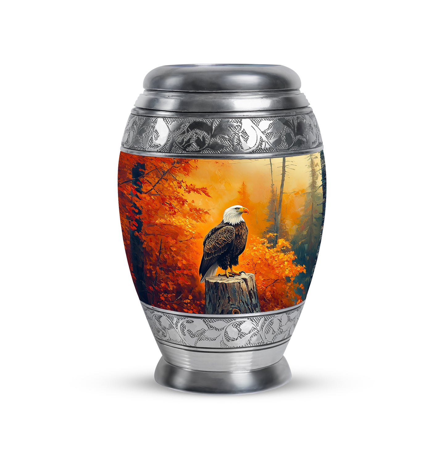 Gold Breathtaking Eagle Memorial Urn for Ashes - 10-inch, 200 cu in - Yatskia