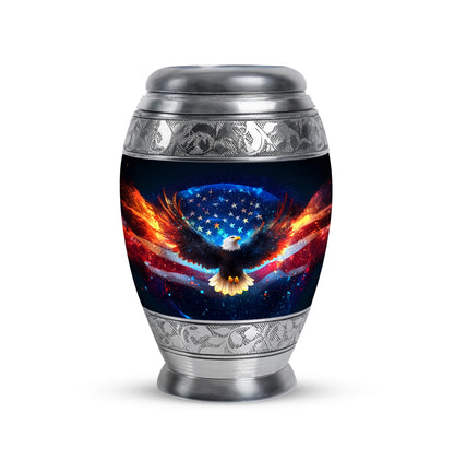 Distinguished Black Eagle Cremation Urn for Ashes - 10-inch, 200 cu in - Yatskia