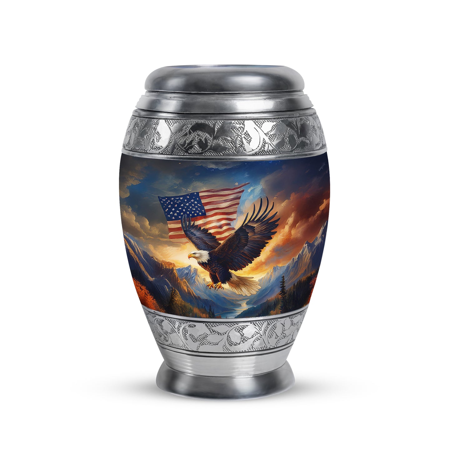 Blue Eagle Sentinel Cremation Urns for Human Ashes - 10-inch, 200 cu in - Yatskia