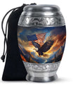 Eagle Cremation Urn for Ashes - American Flag Patriotic Memorial Ashes Keepsake
