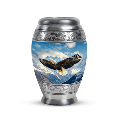 Personalized Blue Eagle Cremation Urns for Ashes - Peaceful 10-inch - Yatskia