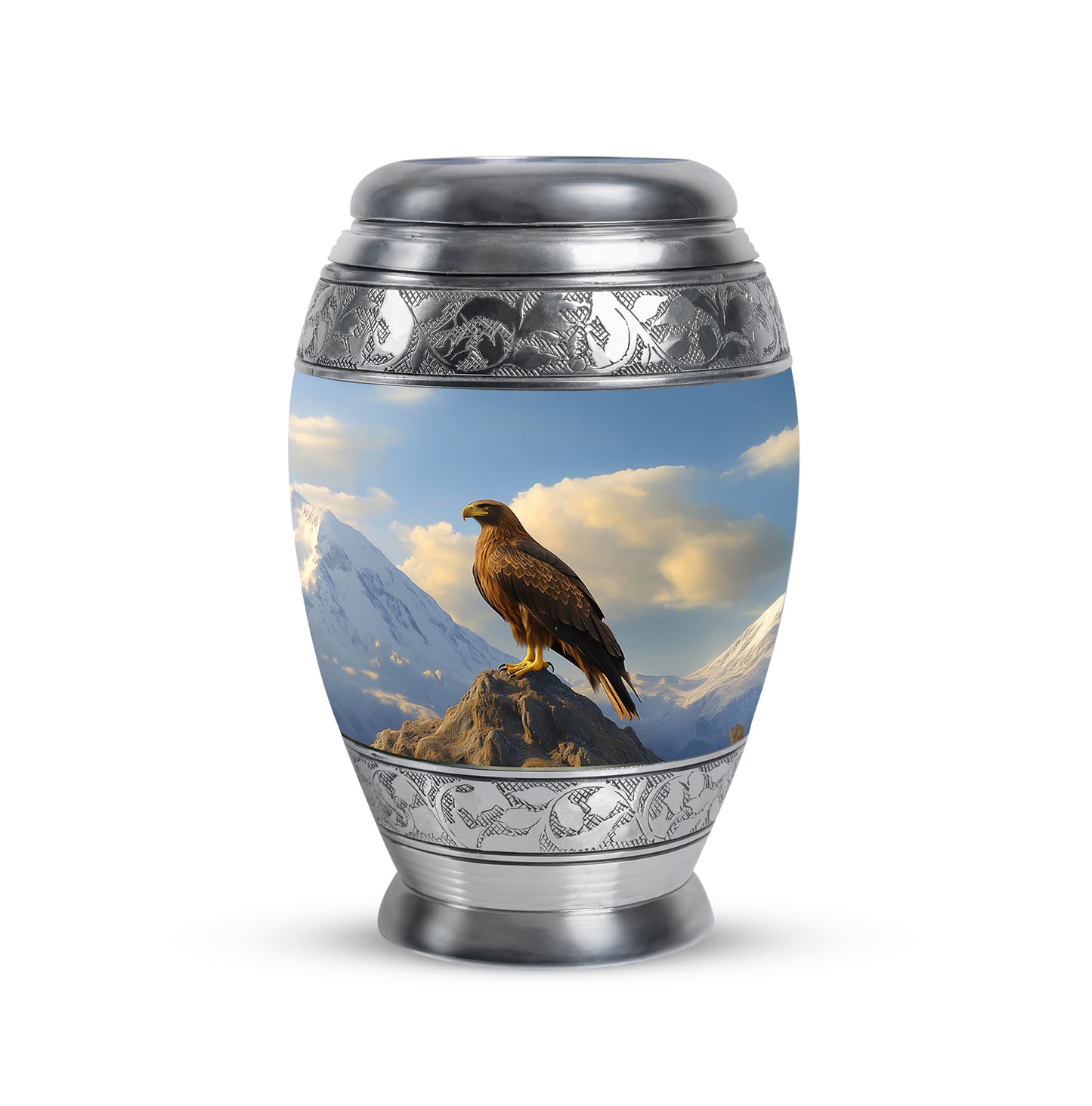 Radiant Eagle Memorial Cremation Urns - Blue 10-inch, 200 cu in - Yatskia