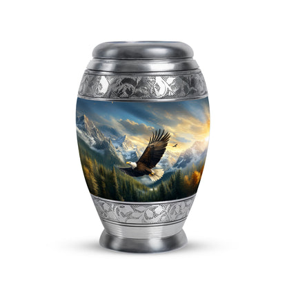 Personalized Eagle Cremation Urns - Wondrous Blue 10-inch, 200 cu in - Yatskia