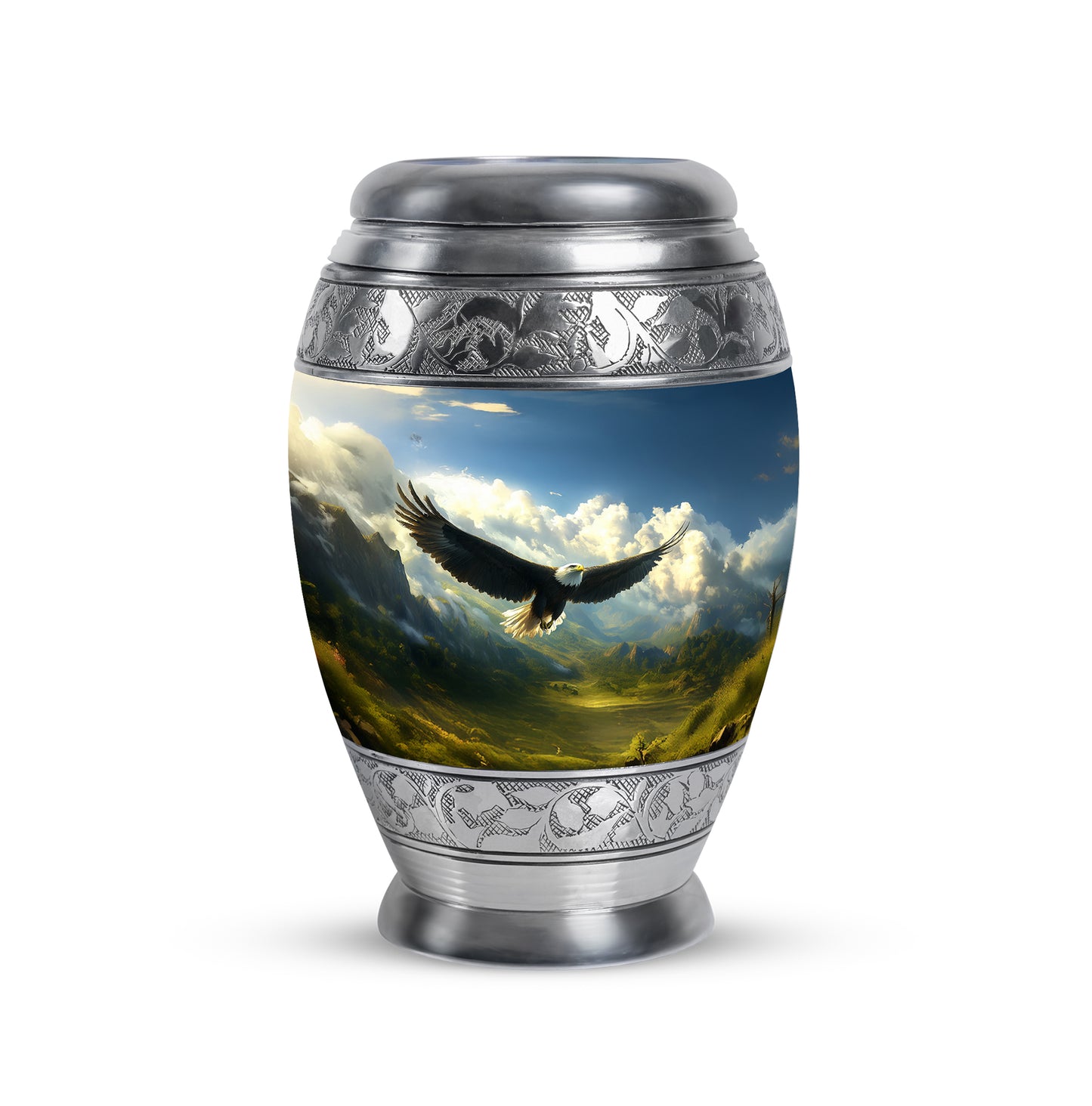 Blue Eagle Devotion Cremation Urns for Human Ashes - 10-inch, 200 cu in - Yatskia