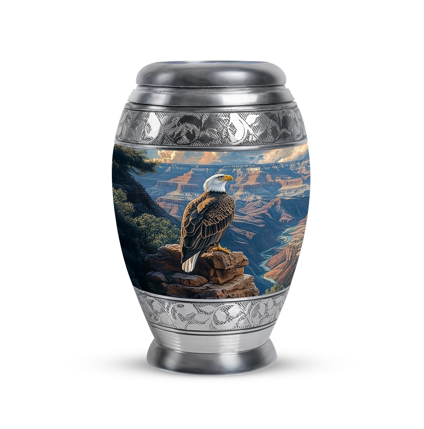 Blue Eagle Benediction Cremation Urns for Human Ashes - 10-inch, 200 cu in - Yatskia