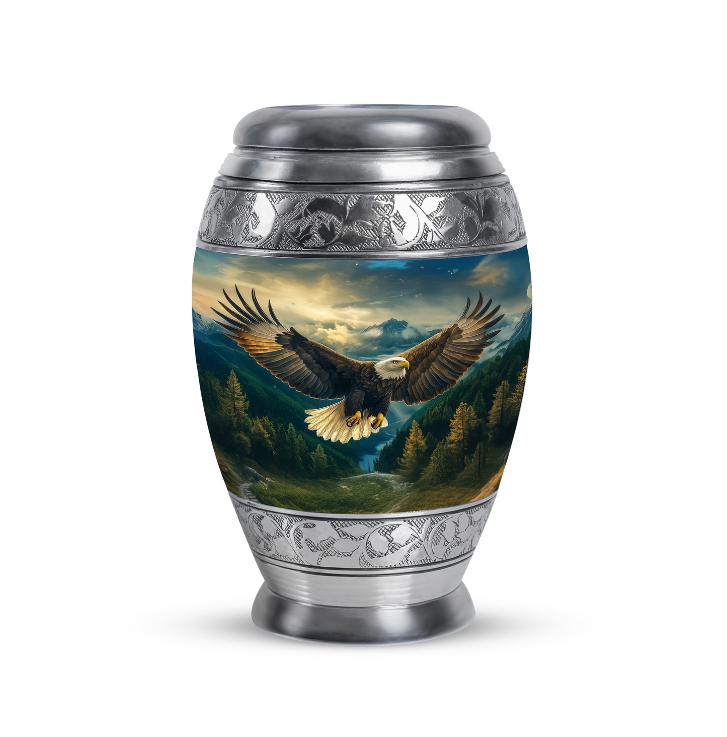 Resplendent Blue Eagle Cremation Urn for Ashes - 10-inch, 200 cu in - Yatskia