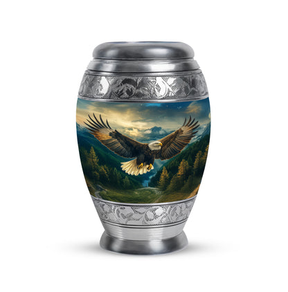 Resplendent Blue Eagle Cremation Urn for Ashes - 10-inch, 200 cu in - Yatskia