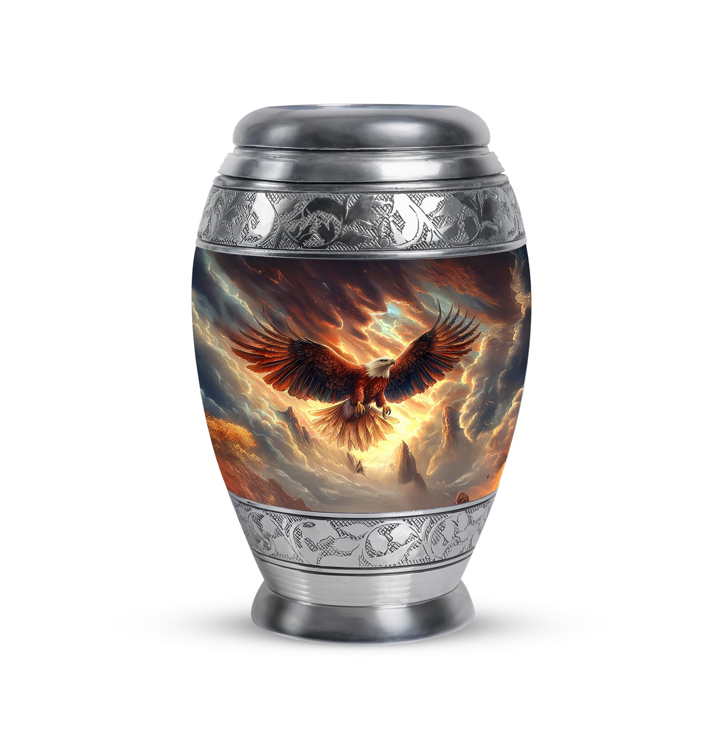 Resplendent Black Eagle Cremation Urn for Ashes - 10-inch, 200 cu in - Yatskia
