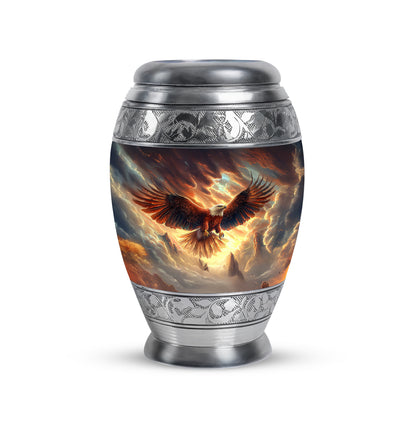 Resplendent Black Eagle Cremation Urn for Ashes - 10-inch, 200 cu in - Yatskia