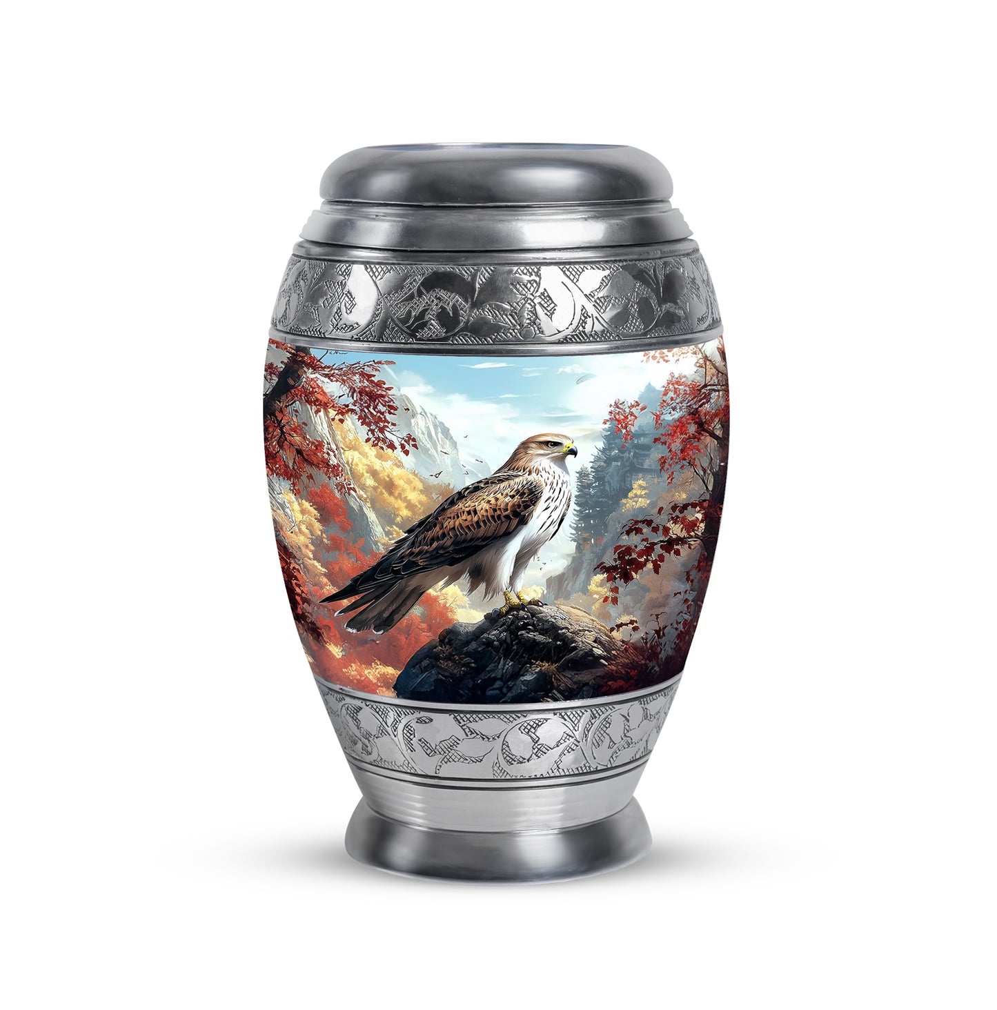 Resplendent Blue Eagle Cremation Urn for Ashes - 10-inch, 200 cu in - Yatskia