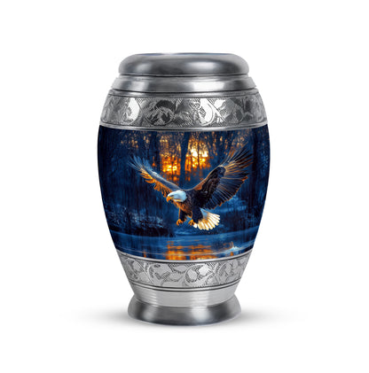 Personalized Eagle Cremation Urns - Wondrous Blue 10-inch, 200 cu in - Yatskia