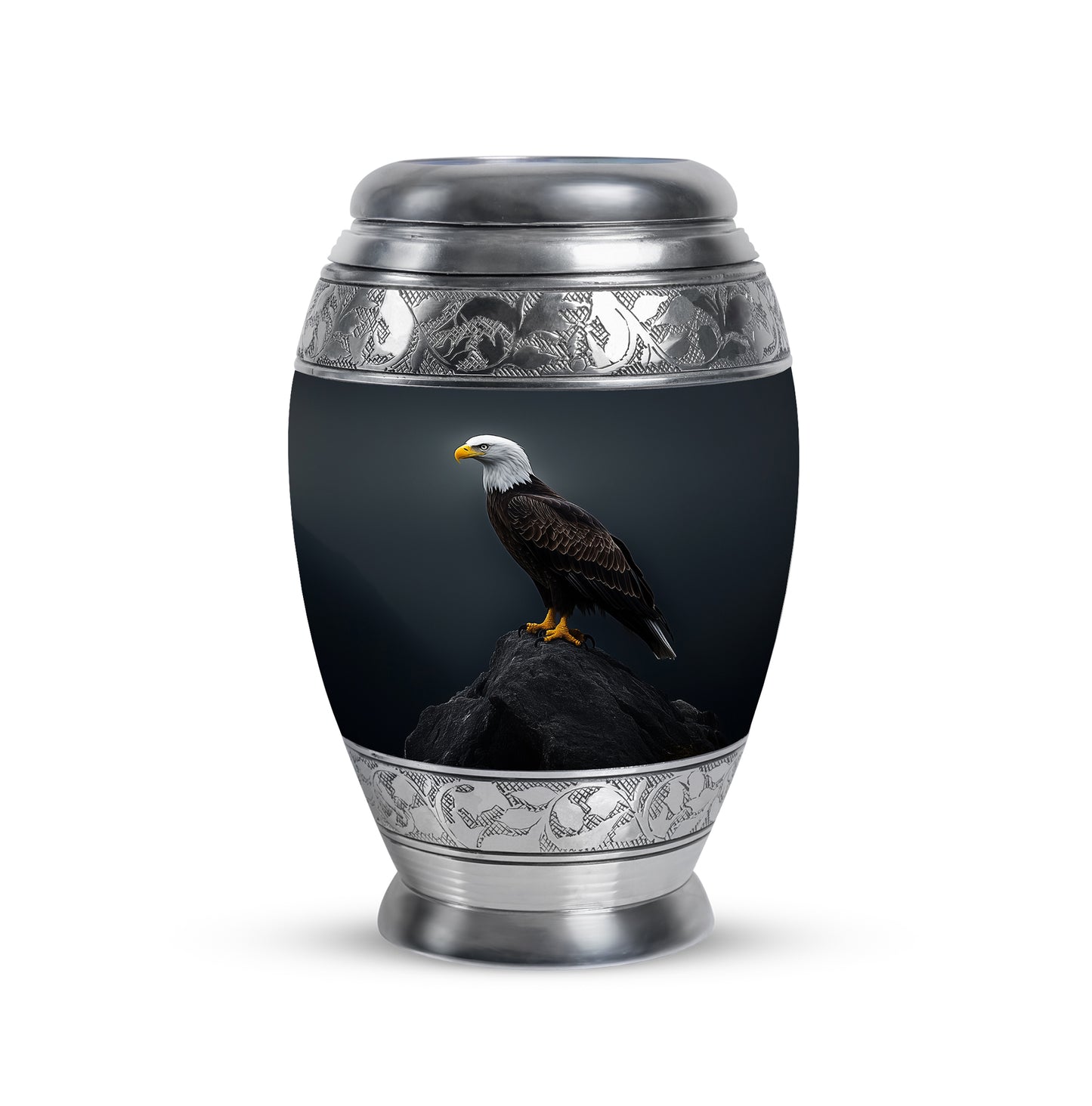 Blue Stately Eagle Cremation Urns for Human Ashes - 10-inch, 200 cu in - Yatskia