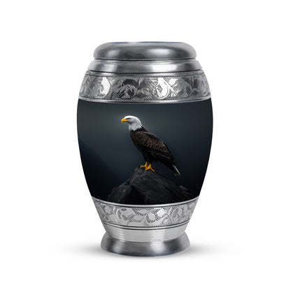 Blue Stately Eagle Cremation Urns for Human Ashes - 10-inch, 200 cu in - Yatskia