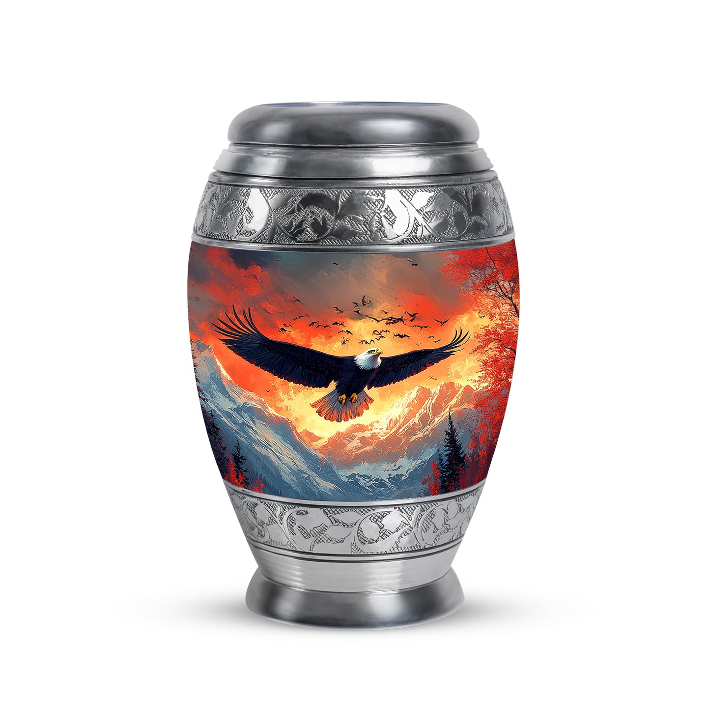 Remarkable Eagle Memorial Cremation Urns - Blue 10-inch, 200 cu in - Yatskia