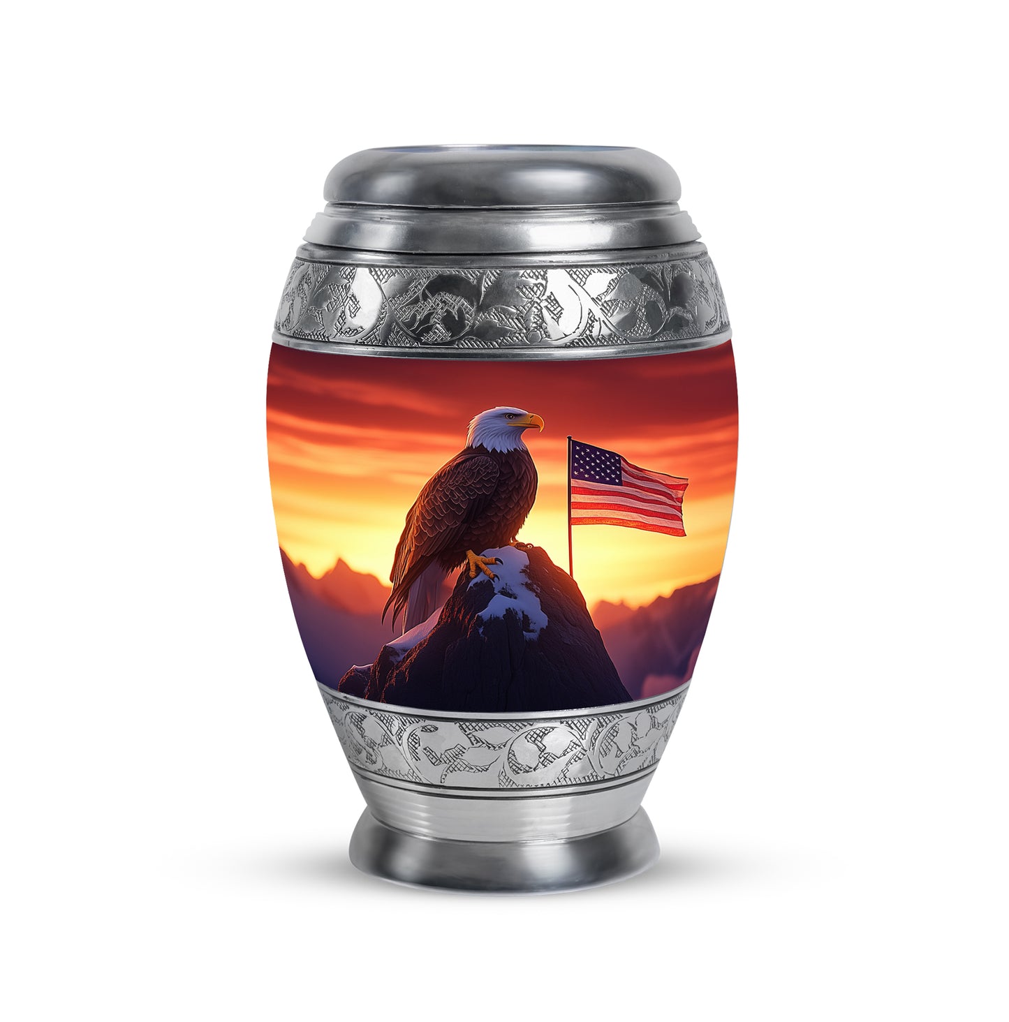 Personalized Red Eagle Cremation Urns for Ashes - Enchanting 10-inch - Yatskia