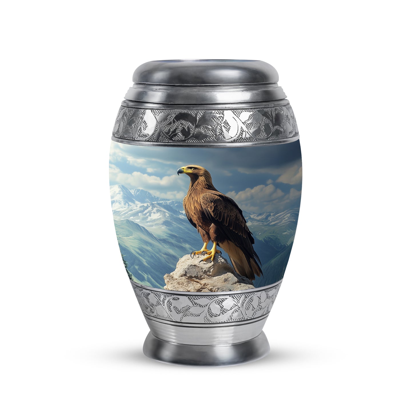 Personalized Eagle Cremation Urns - Eminent Blue 10-inch, 200 cu in - Yatskia