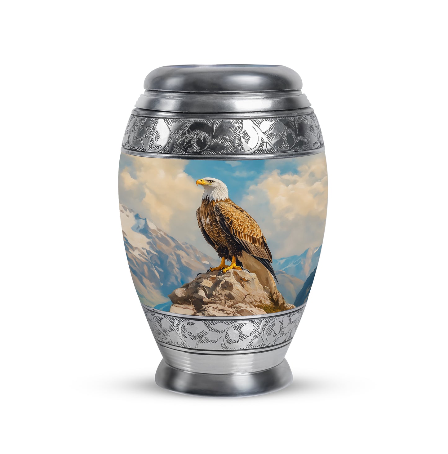 Lustrous Eagle Cremation Urns for Human Ashes - Blue 10-inch - Yatskia