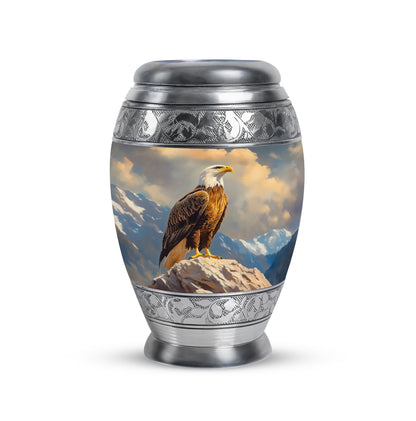 Blue Treasured Eagle Cremation Urns for Human Ashes - 10-inch, 200 cu in - Yatskia