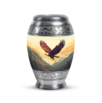 Gold Sacred Eagle Cremation Urns for Human Ashes - 10-inch, 200 cu in - Yatskia