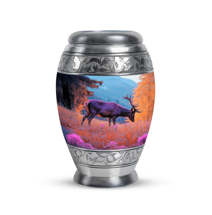 Blue Deer Memorial Cremation Urns for Human Ashes - 10-inch, 200 cu in - Yatskia